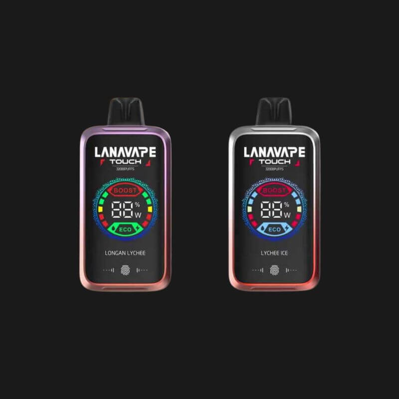 SGVape Two Lanavape Touch vape devices on a black background