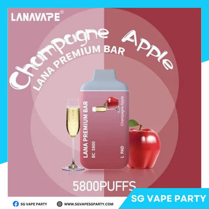 SGVape-LANA PREMIUM BAR 5800 CHAMPAGNE APPLE